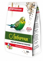 Корм д/попугаев с витаминами 500г Любимчик