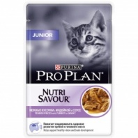 Влажный корм Pro Plan® Nutri Savour® для котят, с индейкой в соусе, Пауч, 85 г 