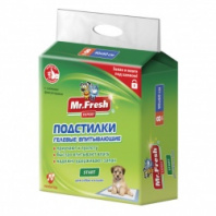 Mr. Fresh Expert Start Подстилки гелевые впитывающие, 90х60 см зелен.уп. 8 шт.