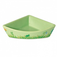 Миска керамическая угловая для мелких животных "Полянка" 0,045 л