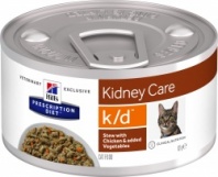 Hill's Prescription Diet k/d Рагу, влажный корм для кошек при лечении заболеваний почек, с курицей и добавлением овощей 82 г 