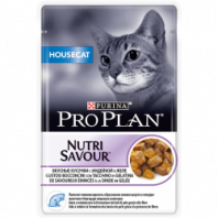 Влажный корм Pro Plan® Nutri Savour® для взрослых кошек, живущих дома, вкусные кусочки с индейкой, в желе, Пауч, 85 г 