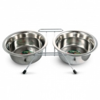 Миска Triol для животных на подставке с ножками металл 2шт 0,35л 9002 