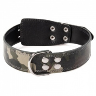 Ошейник кожаный "Хаки", 25мм*500 мм