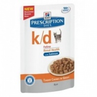 Влажный диетический корм для кошек Hill's Prescription Diet k/d Kidney Care при хронической болезни почек, с лососем 85 г 