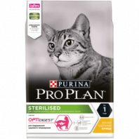 Сухой корм Pro Plan® для стерилизованных кошек и кастрированных котов старше 1 года, с высоким содержанием курицы, Пакет, 3 кг 
