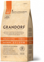 Сухой низкозерновой корм GRANDORF для стерилизованных кошек индейка с рисом  400 гр 