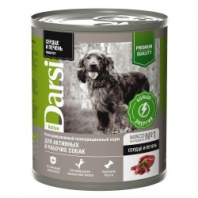 Дарси д/собак активных и рабочих собак сердце с печенью паштет банка 850г (0474-2)