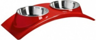 SuperDesign миска двойная на меламиновой подставке "Элеганс" 2х160 мл красная 