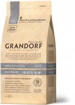 Сухой низкозерновой корм GRANDORF для стерилизованных кошек кролик с рисом  2 кг 