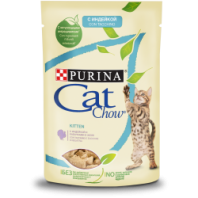 Влажный корм Cat Chow® для котят с индейкой и кабачками в желе, Пауч, 85 г 