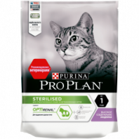 Сухой корм Pro Plan® для стерилизованных кошек и кастрированных котов, с высоким содержанием индейки, Пакет, 200 г 