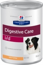 Влажный диетический корм для собак (консерва)  Hill's Prescription Diet i/d Digestive Care при расстройствах пищеварения, жкт, с индейкой, 360 г
