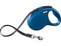 Поводок-рулетка Flexi New Classic до 25кг лента синяя  68029 (M, 5 м)