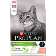Сухой корм Pro Plan® для взрослых стерилизованных кошек и кастрированных котов, с высоким содержанием лосося, Пакет, 3 кг 