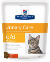Сухой диетический корм для кошек Hill's Prescription Diet c/d Multicare Urinary Care при  профилактике мочекаменной болезни (мкб), с курицей 400 г 