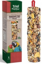Лакомство Триол Стандарт для средних и крупных попугаев с орехами и фруктами 110 гр Лакомство Триол Стандарт для средних и крупных попугаев с орехами и фруктами 110 гр